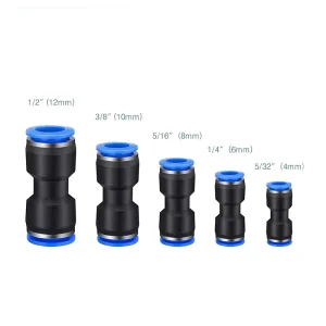Air Hose Connector Plastic Pneumatic Parts PU Union Straight Plastic Pneumatic Quick Fitting Air Connectors