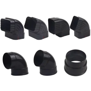 Aluminum Elbow Gutter Fittings 90 Degree Square Downpipe Lightweight Anti Corrosion for Office Building Roof Drainage