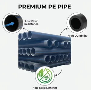 Anti Aging PE Water Supply Pipe DN50 DN800 Building HDPE Tap Water Pipe Black PE Drinking Water Pipe Material