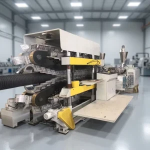 Automatic PE PVC DWC Corrugated Pipe Production Line with Plastic Extruders 380V 220V 200kw Power