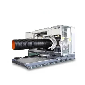 BEILIJIA Automatic PE PVC Corrugated Pipe Line Plastic Extruders 200kw Power 200 Capacity 220V 380V Water Cooling Cutter Puller