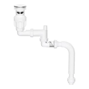 Bathroom Pop up Push Button Wash Basin Flexible Drain Pipe Siphon With Retractable Hose