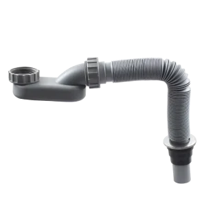 Bathtub Drain Pipe Flexible P Trap Save Space Flat PP Trap for Bathroom
