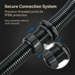 Bendable Corrugated PA Conduit Fireproof Flexible Plastic Building Wire Threading System Electrical Cable Protection