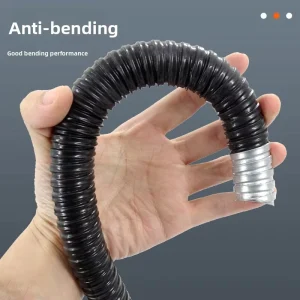 Black Coated Metal Flexible Conduit Plastic 19/20mm Corrugated Wire Cable Protective Sleeve Snake Skin Flame Retardant Pipe Made