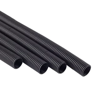 Black Color PVC Coated Electrical Opened Corrugated Conduit Hose Tube Pipe 20mm