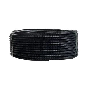 Black Electric Conduit Tube Thickened Corrugated Plastic with Threaded Hose and Opened Cable Sheath