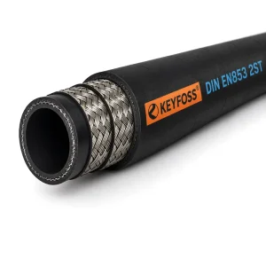 Black Flexible Steel Wire Braided Hydraulic Pipe High Pressure Industrial Oil Hose Assembly DIN EN853 2ST 3/8″ Hydraulic Tubing
