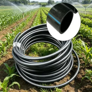 Black PE Drip Pipe 16mm Diameter Simple Style for Agricultural Irrigation System