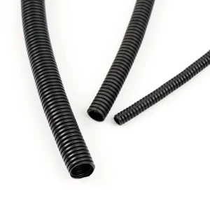 Black PE Flexible Corrugated Tubing Plastic Corrugated Conduit Pipe for Electrical Wire Harness Protection & Cable Routing