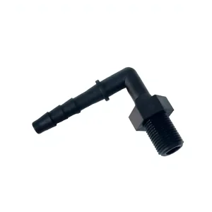 Black PP G1 8 Male Thread X 3 16 Hose Barb 90 Degree Elbow Plastic Male Threaded Tube Connector Pipe Fitting