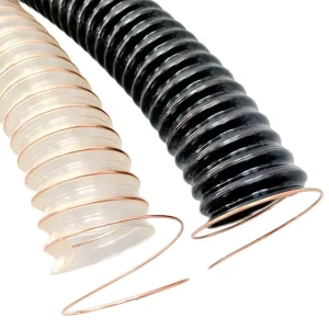 Black PU Industrial Durable Flexible High Pressure Vacuum Hose 350mm Air Duct (0.6mm Thick) Ventilation & Dust Extraction Hose
