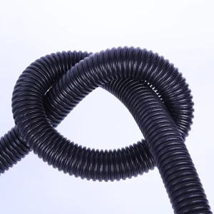 Black PVC Corrugated Conduit Hose Outdoor Resistant Flexible Pipe with Mould Plastic Molding Custom Cutting Service Available