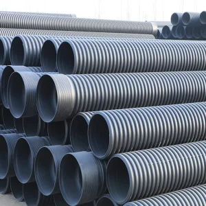 Black Plastic Corrugated Drain Pipe DN110 for Telecom Cable Protection Underground Installation