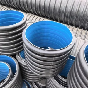 Black Plastic Corrugated Pipe DN160 Used in Underground Rainwater Drainage and Stormwater System