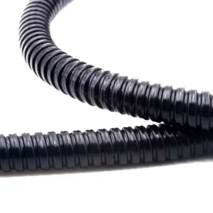 Black Steel PVC Coated Flexible Pipe Conduit for Protecting Cables in Intelligent Automation Machines (10mm/25mm)