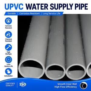 Black UPVC Water Supply Pipe Custom Size Corrosion Resistant Plastic Pipe for Underground Irrigation Network