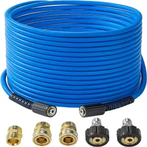 Blue High Pressure Car Washing Machine Hose with Accessories Suitable for Cleaning Machine Sewer Dredging