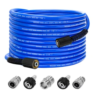Blue High Pressure Car Washing Machine Hose with Accessories Suitable for Cleaning Machine Sewer Dredging