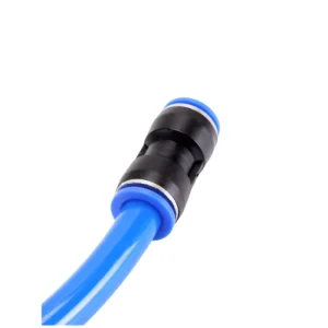 Blue Nitrile Sealed PU Straight Through Quick Hose Fitting Pneumatic 4-16 mm Size Strong Plastic Housing
