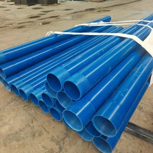 Blue UPVC Water Well Casing Thread Sealed PVC Pipe UPVC Pump Pipe