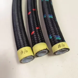 Bulk Order Supply Capacity AN4 AN6 AN8 AN10 AN12 PTFE Black Nylon Braided Fuel Oil Hose Line for E85