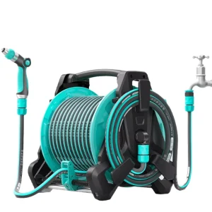 Car Washing High Pressure Household Water Gun Metal Engineering Plastics Automatic Drainage Soft Hose for Watering Flowers