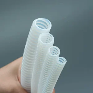Chemical Resistant PTFE Convoluted Tubing Flexible Corrugated PTFE Hose