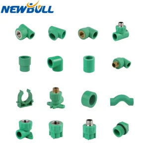 China Factory Green PPR Pipe Fittings Tee Elbow Cap Union 20-110MM Customized PPR Fittings For Water Pipe