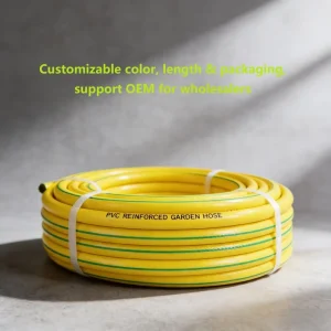 China Factory PVC Green Yellow Clear Garden Hose 3 Layers Plastic Tube for Home Gardening & Agricultural Irrigation