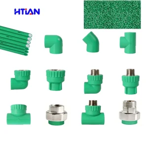 China Manufacturer Green PPR Pipe Fittings All Types Elbow Tee with Brass Thread ISO 15874 Certified