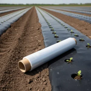 Clear Plastic Mulch Film Pre-Punched Holes UV Resistant Durable for Seedling Protection Soil Temperature Control Agriculture