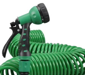 Coil Hose with 7function Spray Gun Set Retractable EVA Coil Garden Expandable Hose Garden Coiled Hose