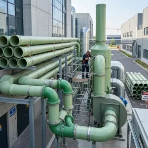 Corrosion Heat Resistant Fiberglass Reinforced Pressure FRP Pipe Cable Conduit Municipal Sewage Pipeline Bending Cutting DN25mm