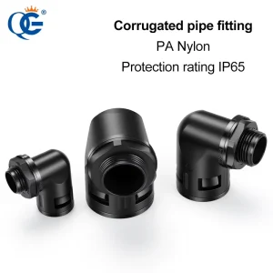 Corrugated Pipe Elbow Connector 90 Degree Waterproof Plastic Conduit Fitting