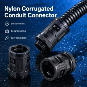 Corrugated Pipe Joint Plastic Tube Connector Bellows Joint AD10 PG7 AD54.5 PG48 Cable Gland Nylon Joint