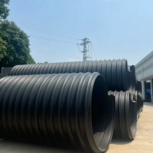 Corrugated Steel Strip Reinforced Spiral Corrugated Double Wall HDPE Large Diameter Sewer Drainage Pipe Plastic Tubes for Sewage