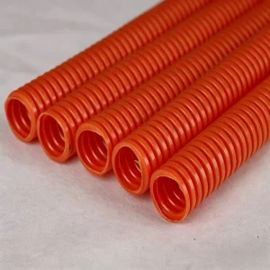Corrugated Tubing Not Split Flexible Bellows Tube Pipe Preservative for Electric Conduit Liquid Orange PE Plastic