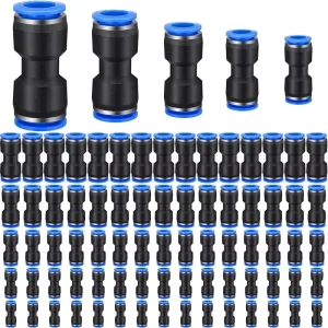 Custom Set Plastic Air Hose Fittings Quick Release Pneumatic Connectors 4 6 8 10 12 mm Straight Push Link Air Line Plastic Parts
