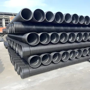 Custom Size HDPE Corrugated Black Polyethylene Plastic Tube Durable Rain Water Drainage Pipe