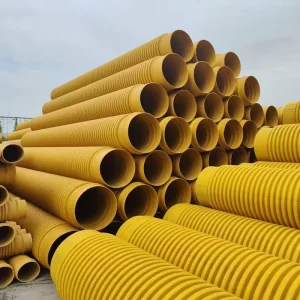 Custom Size Thick Double Layer HDPE Corrugated Pipe High Pressure Durable Rain Water Sewage Discharge