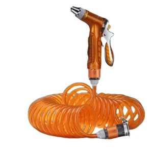 DD1357 Retractable Recoil Watering Hose With Spray Nozzle EVA Lightweight Connectors Curly Coil Garden Hose