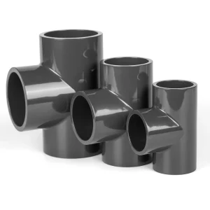 DIN Made in China Hot Selling PVC Pipe Fitting Dark Grey Upvc Tee Connection