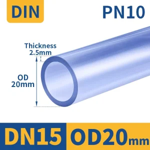 DIN Standard PN10 Transparent UPVC Pipe for Water Supply and Industrial Fluid Systems