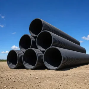 DN300-DN2000 HDPE Double Wall Corrugated Drainage Pipe SN8 SN10 High Ring Stiffness Underground Culvert Storm Drain