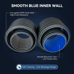 DWC HDPE Corrugated Drainage Pipe DN300-1200 SN8 SN16 EN 13476 for Underground Municipal Stormwater Sewage Pipeline