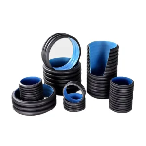 DWC HDPE Corrugated Pipe Large Diameter Durable Anti-Corrosion Drainage Tube 200mm Water and Sewage PE Pipe 50-Year Lifespan