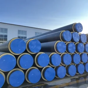 Direct Buried Pre Insulated Steel Pipe ASTM A53 Gr.B Black HDPE Jacket Polyurethane Foam Traditional Design Chilled Water