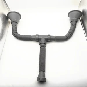Double-Headed Bendable Detachable Floor Drain Pipe for Sink and Wash Basin Modern Simple Design Plastic Material