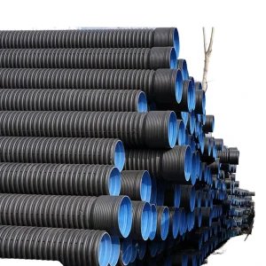Double Wall Corrugated HDPE High Pressure Durable Buried Underground Municipal Sewer System Drainage Pipe ISO Standard Long
